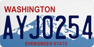 WA license plate AYJ0254
