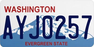 WA license plate AYJ0257