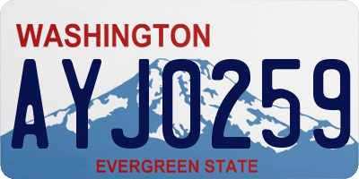 WA license plate AYJ0259