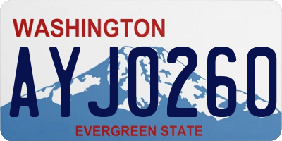 WA license plate AYJ0260
