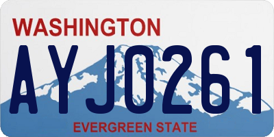 WA license plate AYJ0261
