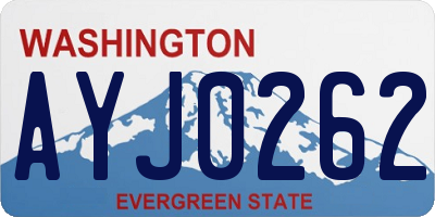 WA license plate AYJ0262