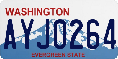 WA license plate AYJ0264