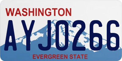 WA license plate AYJ0266