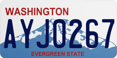 WA license plate AYJ0267