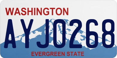 WA license plate AYJ0268