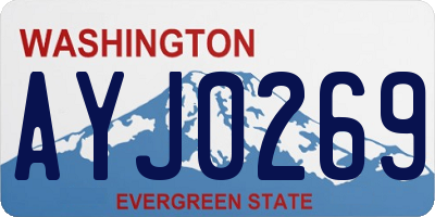 WA license plate AYJ0269