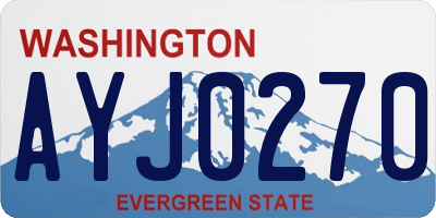 WA license plate AYJ0270