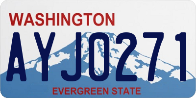 WA license plate AYJ0271