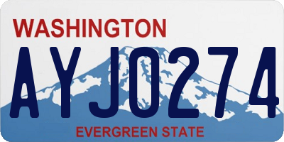 WA license plate AYJ0274