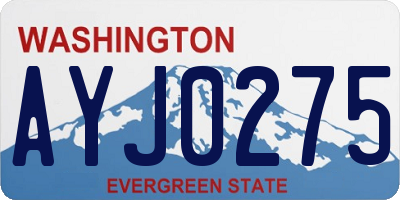 WA license plate AYJ0275