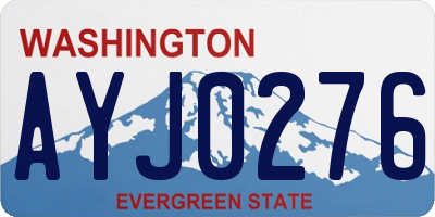 WA license plate AYJ0276