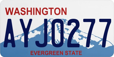WA license plate AYJ0277
