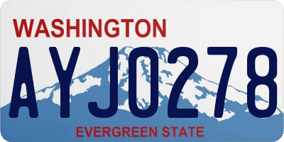 WA license plate AYJ0278