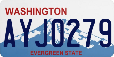 WA license plate AYJ0279