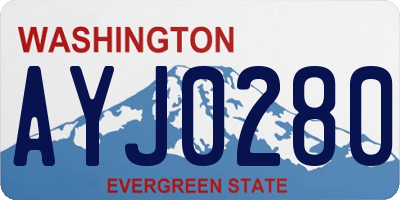 WA license plate AYJ0280