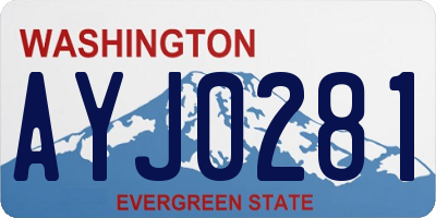 WA license plate AYJ0281