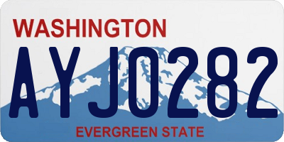 WA license plate AYJ0282