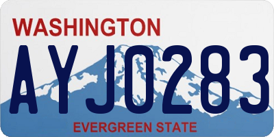 WA license plate AYJ0283
