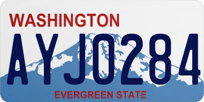 WA license plate AYJ0284