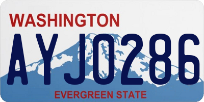 WA license plate AYJ0286