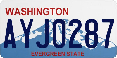 WA license plate AYJ0287