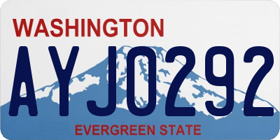 WA license plate AYJ0292