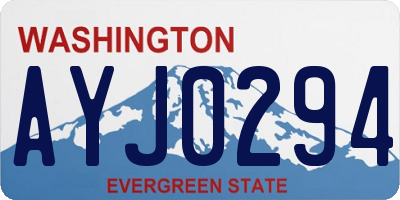 WA license plate AYJ0294