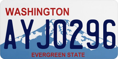 WA license plate AYJ0296