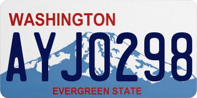 WA license plate AYJ0298