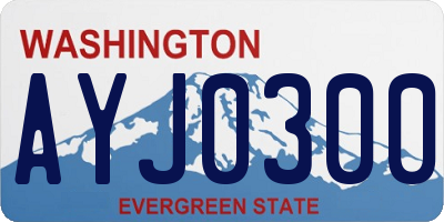 WA license plate AYJ0300