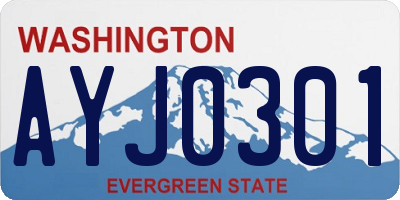 WA license plate AYJ0301