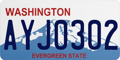 WA license plate AYJ0302