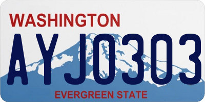 WA license plate AYJ0303