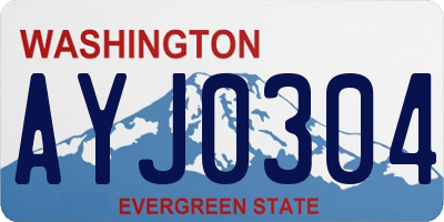 WA license plate AYJ0304