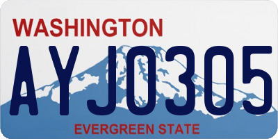 WA license plate AYJ0305
