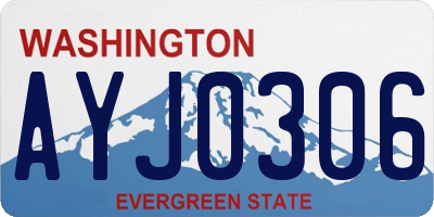 WA license plate AYJ0306