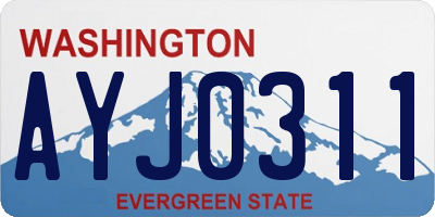 WA license plate AYJ0311