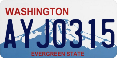 WA license plate AYJ0315