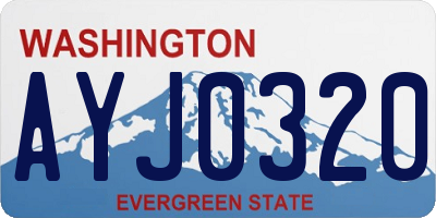 WA license plate AYJ0320