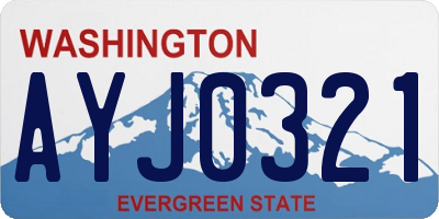 WA license plate AYJ0321