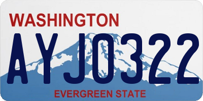 WA license plate AYJ0322