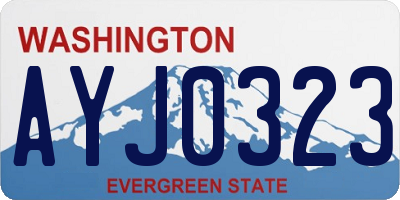 WA license plate AYJ0323