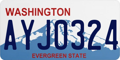 WA license plate AYJ0324