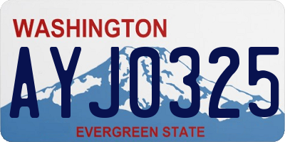 WA license plate AYJ0325
