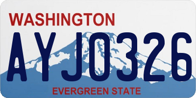 WA license plate AYJ0326