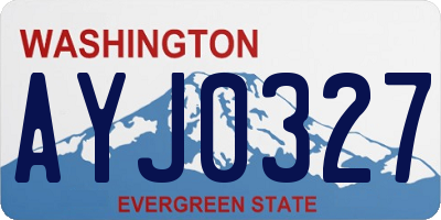 WA license plate AYJ0327