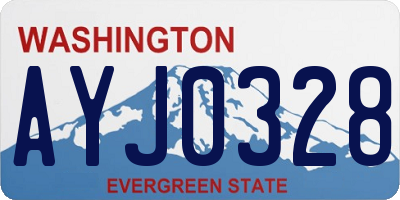 WA license plate AYJ0328