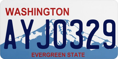 WA license plate AYJ0329