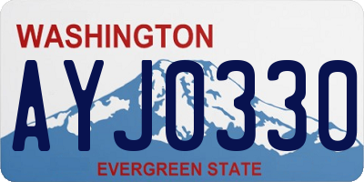 WA license plate AYJ0330